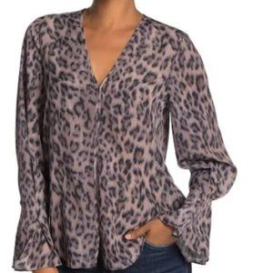 Leopard Grey Joie Blouse Size S